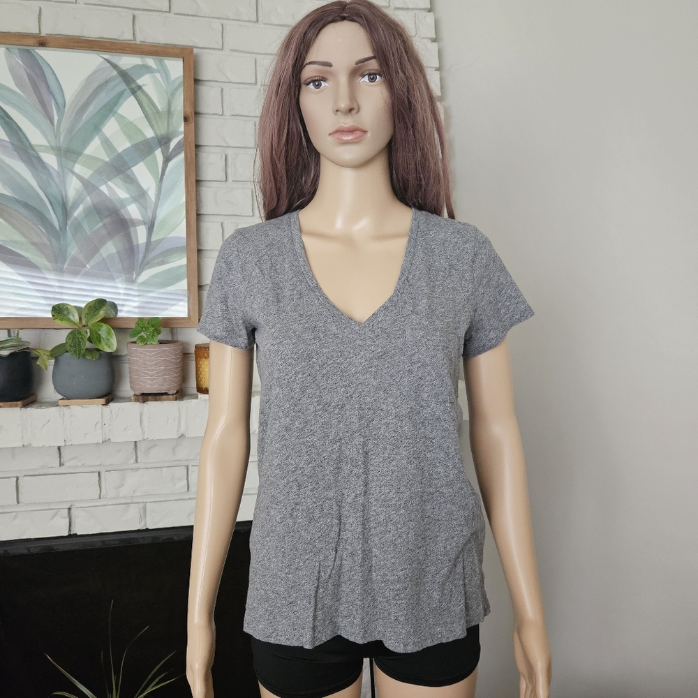 Madewell t shirt tee size small gray b neck short sleeves top